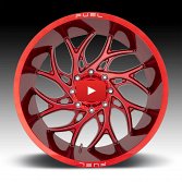 Fuel Runner D742 Candy Red Milled Custom Wheels Rims 4